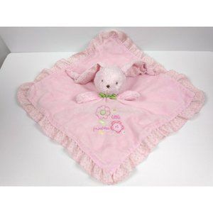 CARTERS BUNNY RABBIT Rattle Security Blanket Pink Little Princess 15"
